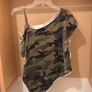 Six/Fifty Camo Cut Neck Top